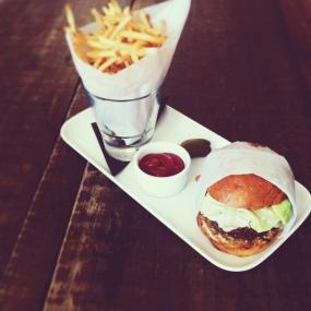 Great portion of a meat burger